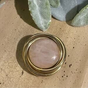 Brooch Pin Jewelry Vintage Gold-Tone & Rose Quartz 5 FOR $25 💵 💲